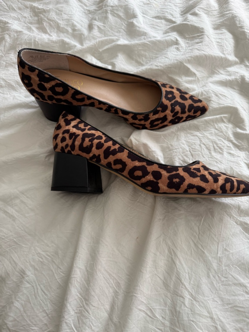 Franco Sarto Print Block Heel Pumps - Brown